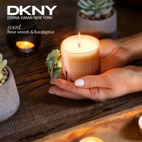 DKNY Rose Woods & Eucalyptus Scented Candle 10oz Capitalstoreoman